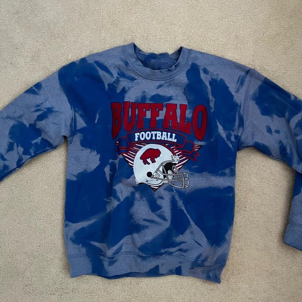 Buffalo Football Blue Tie-Dye Sweatshirt